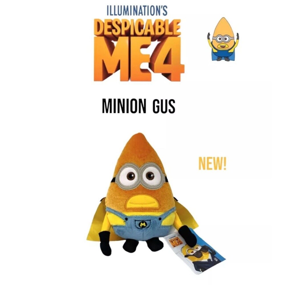 Universal Studios Despicable ME4 Minion Gus w/Cape 8" Plush w/Tags 2024 - New !